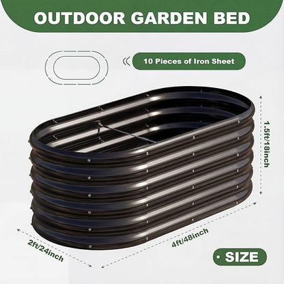 AHEONLAR 3 Pack 4×2×1.5ft Galvanized Raised Garden Bed Outdoor, Sturdy Planter Boxes for Vegetables, Fruits, Flowers and Plants, Easy Assembly, Black