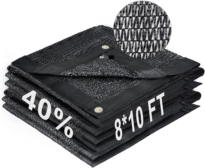 LOVE STORY 8x10FT 40% Black Shade Cloth Sun Shade Net with Grommets Sunblock Net Mesh Tarp for Garden,Plants Cover,Greenhouse and Patio