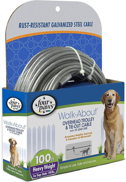 Four Paws Heavy Weight Trolley Exerciser Silver 75 Feet