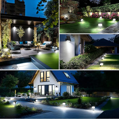 Solar Spot Lights Outdoor with 60 LED & Auto On/Off, 2 Pack Solar Lights Outdoor Waterproof IP68 with 3 Lighting Modes, 2-in-1 Solars Landscape Light for Outside, Garden, Yard(Cool White)
