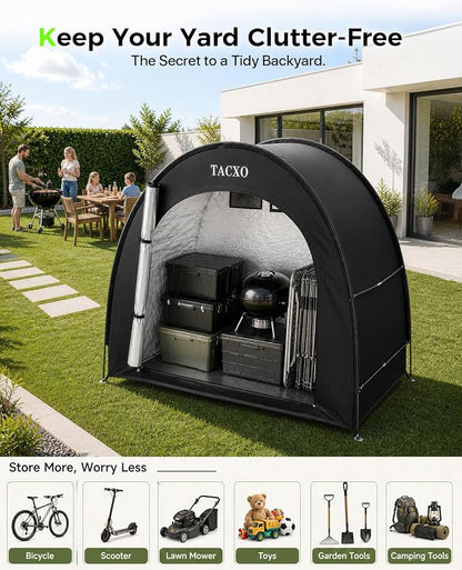 Bike Storage Shed Tent,Bike Cover Waterproof Outdoor Storage Shed with 210D Oxford Fabric PU4000 for 2-3Bikes,Portable Bicycle Shelter for Motorcycle,Garden Tools,Lawn Mower