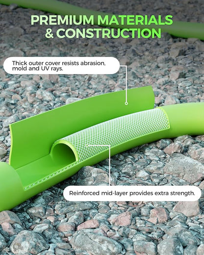 5FT x 5/8″ Garden Hose, Short Flexible Garden Hose with Swivel Handle, All-Weather Outdoor Use, 200 PSI Working, 450 PSI Burst, Lightweight Water Hose 5 Feet for Lawns, Yard, G5GH06