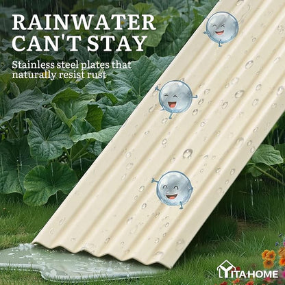 YITAHOME 6x3x3ft Large Raised Garden Bed Kit, Galvanized Metal Planter Box with Gloves, Support Rod, Outdoor Above Ground Planters for Plants Vegetables Flowers, Cream Yellow