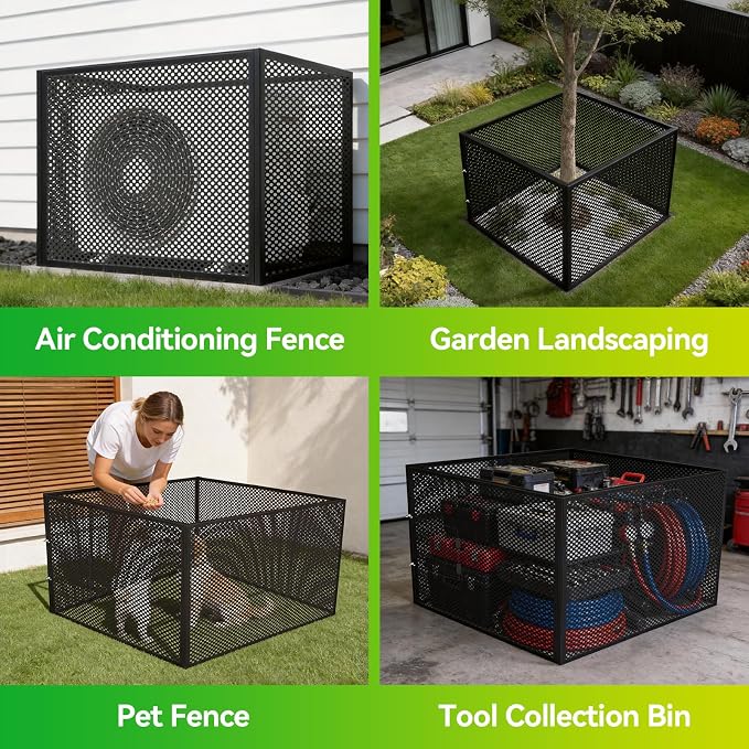Compost Bin Outdoor with Lid - Large 93/130 Gal Composter 2-in-1 Design, Heavy-Duty Galvanized Steel Perforated Sheet with Rust-Proof Coating, Versatile Outdoor Fence, for Garden, Yard & Kitchen Waste