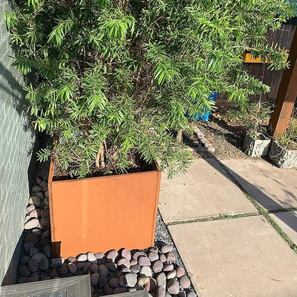 Corten Steel Planter Metal Square Planter 28 Inch Corten Planter Box Tall Cube Rustic Steel Planters for Outdoor Commercial Residential Garden Patio and Backyard