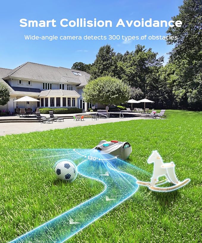 YARDCARE 2026 New M800Plus Robot Lawn Mower, GPS & 3D Vision, with 32.8 ft Magnetic Stripe, Obstacle Avoidance, Auto-Charging, APP Control, Bow-Shaped Mowing for Lawns up to 8611 sq.ft (Deep Gray)
