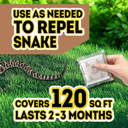 Snake Repellent for Yard Pet Safe, Indoor and Outdoor, 12 Packs | Repels rattlesnakes, Protects Garden Garage Farm Camping Backyard House Coop, Natural Formula, Easy to Use, Long-Lasting