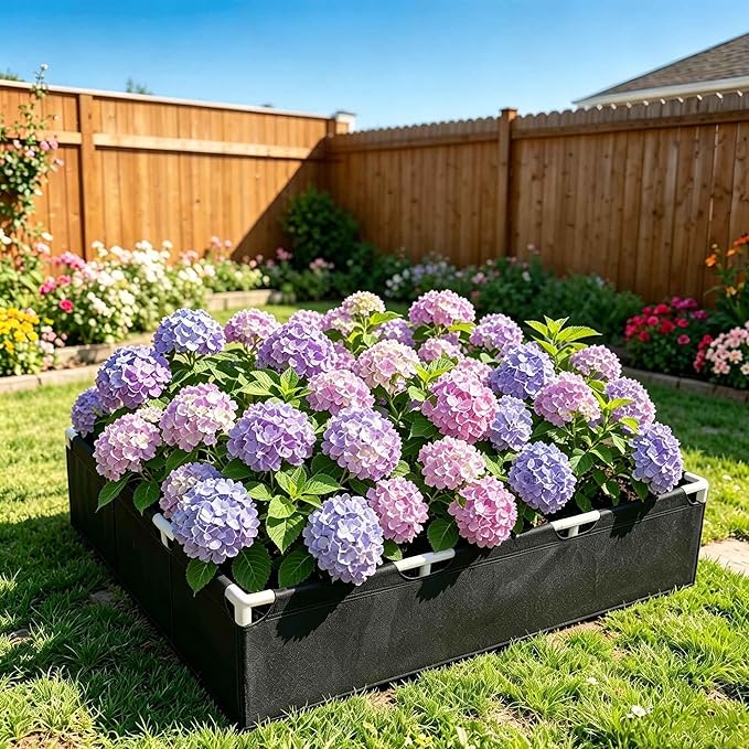 Breathable Felt Raised Garden Bed with PVC Frame, Heavy-Duty Square Planter Box for Vegetables, Herbs & Flowers, 3 Sizes – No Tools Assembly for Patio, Backyard Gardening（3*3*1FT, 2PCS）