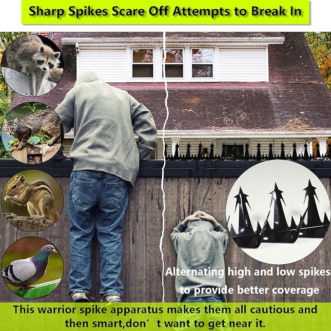 Metal Anti Climb Spikes for Fences and Walls. Effectively Avoided Invaders Climbing Attempts. (Size74 inches)