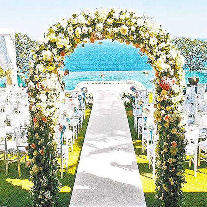 Metal Garden Arbor Wedding Arch 76.8 Inch H x 90.5 Inch W \94.5 Inch H x 55 Inch W Assemble Freely 2 Sizes for Various Climbing Plant Roses Vines Bridal Party Decoration Pergola Arbor (Black)
