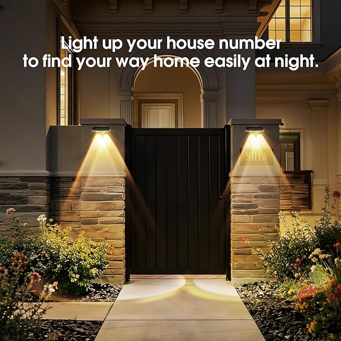 AUDLES Fence Lights Solar Powered, 12 Pack 3 Color Temp LED Solar Fence Lights Outdoor, IP65 Waterproof Landscape Step Lights for Backyard, Patio, Railing, Garden, Yard, Home Improvement