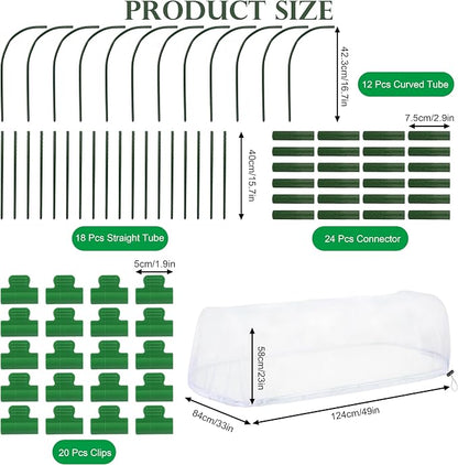 Fayoo Garden Netting for Raised Beds with 60 Garden Hoops, 2 Pack Raised Garden Bed Cover, 0.04in Ultra Fine Mesh Bird Netting Pest Barrier for Vegetables Fruits, DIY Plant Support Kit with 20 Clips