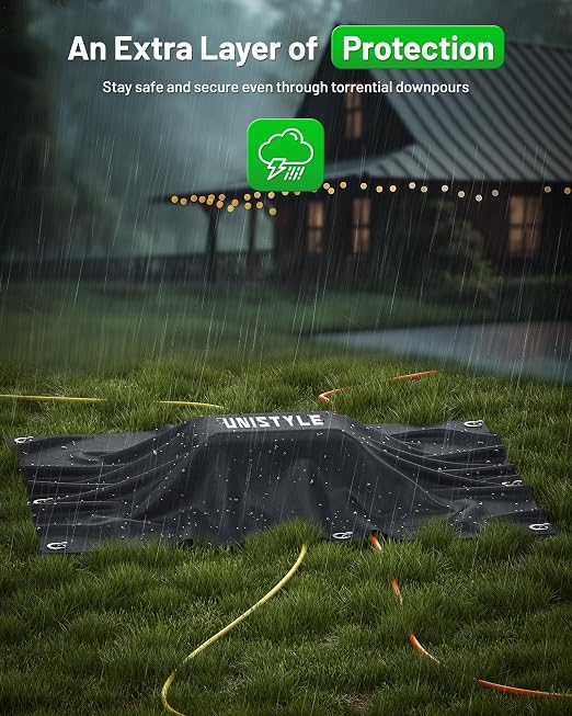 [2026 Upgrade] Outdoor Waterproof Electrical Box, (12.3 x 7.5 x 5.1 inch) with IP55 Waterproof Canvas, Weatherproof Extension Cord Cover, Protect Power Strip, Plug, Socket, Christmas Holiday Lights