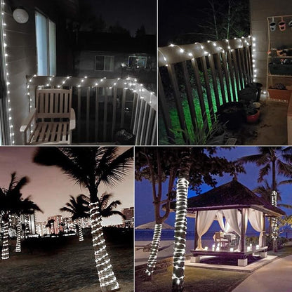 Brightown 1Pack 72FT 200LED Solar Rope Lights, Pure White