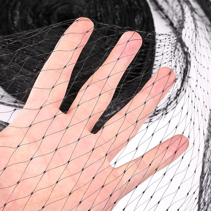 GWHOLE Black Garden Netting, 33 x13 Ft Bird Netting for Garden Plant and Tree Protection, Chicken Coop Pond Net, Black | Bird Net Reusable, 0.6 Inch Mesh Size, Protects Fruits Plants Tree, Protects From Animals, Chicken Coop Pond Net