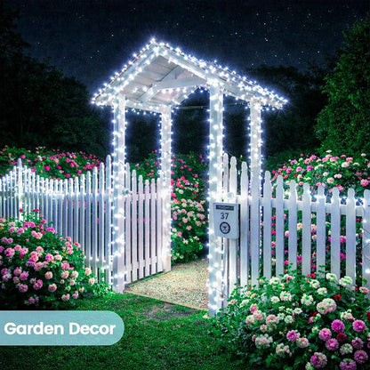 Extra-Long Solar String Lights for Outside, 4 Pack 400LED Solar Fairy Lights Outdoor Waterproof, Copper Wire with 8 Modes Solar Twinkle Lights for Tree Garden Party Patio Xmas Decor (Cool White)