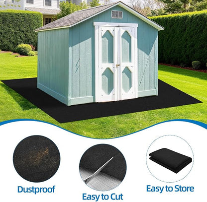 6 x 4 FT Outdoor Storage Shed Mat, Shed Flooring Mat with Waterproof PE Backing, Non-Slip, Dustproof Outdoor Floor Mat for Shed, Carport, Garden (Black)