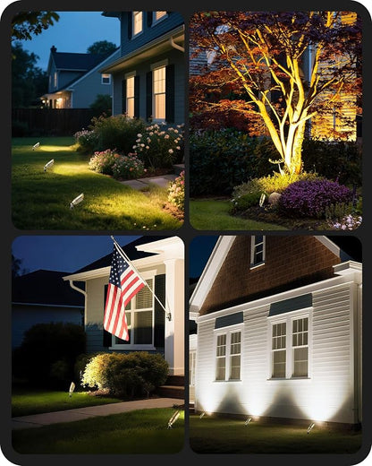 EDISHINE Solid Brass Outdoor Low Voltage Landscape Lighting,12V | 3CCT MR16 Bulb Included, Heavy Duty, Waterproof Plug in Spotlight for Yard, Garden, Lawn, Tree, Bronze 2 Pack