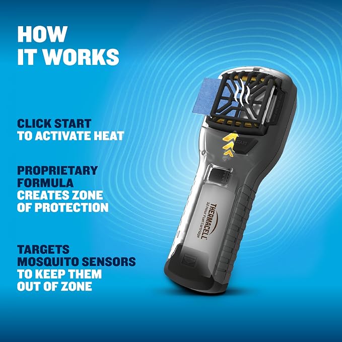 Thermacell Mosquito Portable Repeller; Includes 12-Hour Refill; 15 Foot Zone of Protection; Highly Effective Mosquito Repellent; Bug Spray Alternative; Scent Free