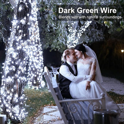 100FT 300 LED Christmas Lights Outdoor, Plug in Christmas Tree Lights Waterproof, 8 Modes Connectable String Lights for Outside Indoor Patio Yard Holiday Party Decorations, Cool White