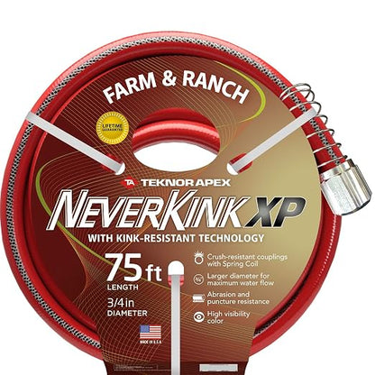 Teknor Apex NeverkinkXP Farm & Ranch Duty 3/4 inch by 75 foot Hose