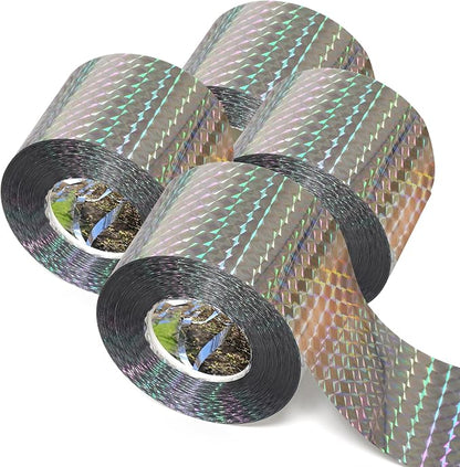 Ruolan Bird Scare Tape Ribbon,Reflective Tape Keep Birds Away Outdoor,Double Side Bird Flash Tape, Scare Geese, Pigeon, Duck, Woodpecker (1400FT)