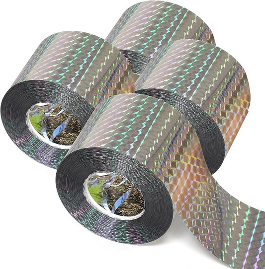 Ruolan Bird Scare Tape Ribbon,Reflective Tape Keep Birds Away Outdoor,Double Side Bird Flash Tape, Scare Geese, Pigeon, Duck, Woodpecker (1400FT)