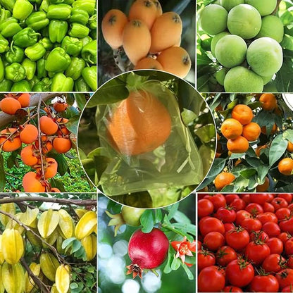 30 Pcs 5.9''×7.8'' Drawstring Fruit Netting Bags, Reusable Garden Netting Bags, Medium Fruit Protection Bags, Fruit Cover Mesh Bag for Fruit Trees Vegetable Floral