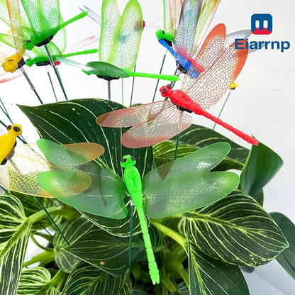 3D Decorative Dragonfly Garden Stakes Dragonflies Garden Decorations for Yard Patio Lawn Plant Flower Pot Decor, 12 Pcs