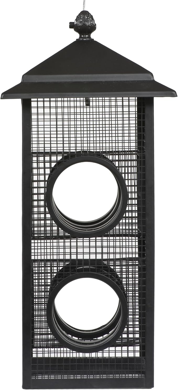 Perky-Pet Fly-Thru Wild Bird Feeder, 2 lb Seed Capacity | All-Metal Construction, Mesh Sides, Outdoor Hanging Feeder with Mesh Sides and Perch Stations