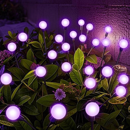 NBQQ Solar Garden Lights Outdoor, Waterproof Solar Powered Lights for Yard Pathway Patio, Swaying Lawn Decor as Gardening Gifts for Women Holiday (Purple, 6 Pack)