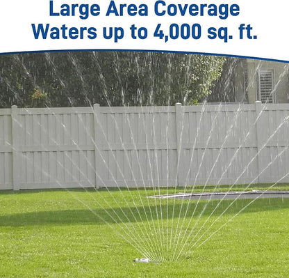 Orbit 56281 Oscillating Water Sprinkler for Lawn and Garden with Metal Base and Custom Pattern Dial (Waters up to 4,000 Square Feet)