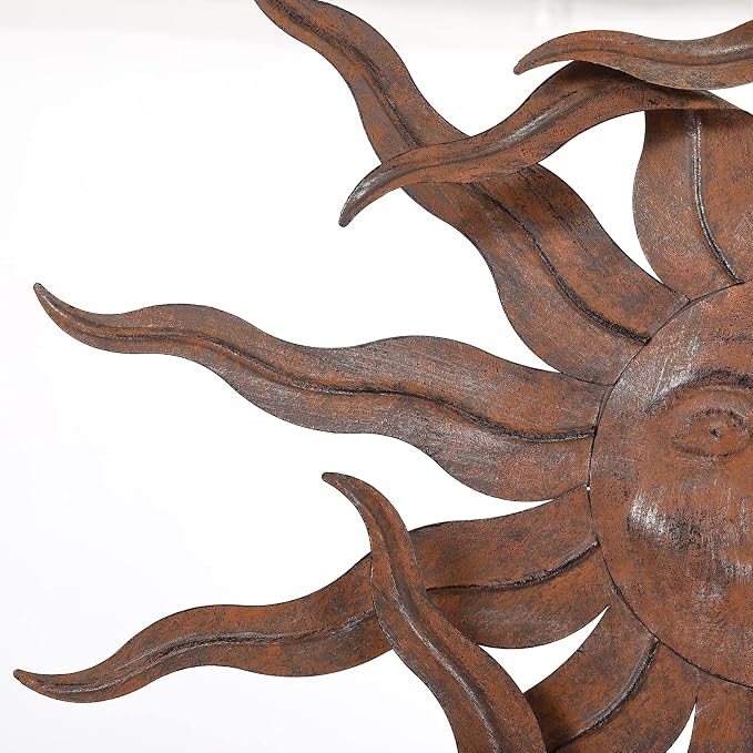 Metal Sun Wall Art Decor 21" W Large Sunface Outdoor Decor