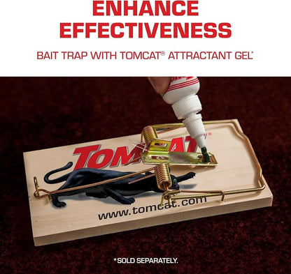 Tomcat Rat Trap (Wooden), 1 Trap | Disposable Non-Chemical Rat Trap for Homes, Garages and Basements, Single Pack