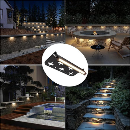 Teekuv 8 Pack 7 Inch Retaining Wall Lights, 5W LED Hardscape Lighting, 12V AC/DC Low Voltage Paver Lights Outdoor, Waterproof 2700K Soft White Landscape Lighting for Walls Patio Yard, ETL