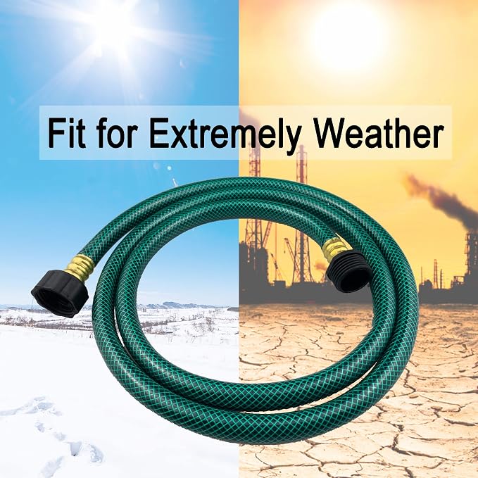 Darnassus PVC Garden Hose 1/2 Inch, 4 FT Flexible Water Hose Green with Male and Female Plastic Fittings - No Leaking and Lightweight for Household Outdoors Lawns Patio