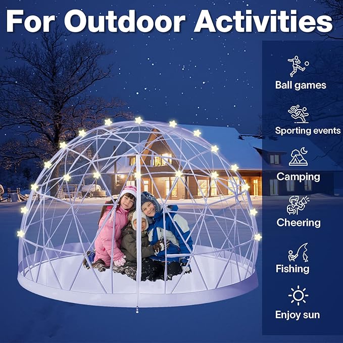 Garden Dome Tent House Outdoor 12 FT, Weatherproof Greenhouse Transparent Garden Dome House for Backyard, Party