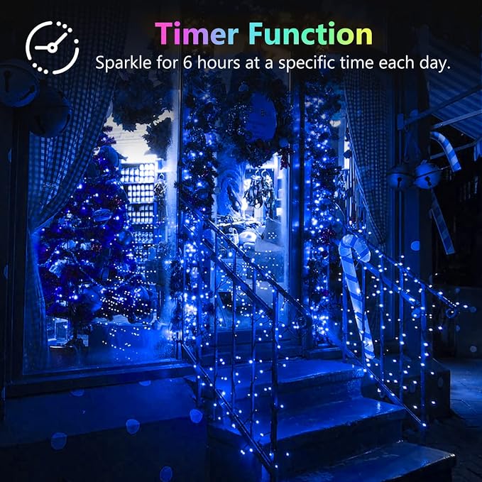 4 Pack 60 LED Fairy Lights Battery Operated with Timer, 20FT Waterproof String Lights Indoor Outdoor, Cuttable Battery Light for Home Bedroom Wedding DIY Centerpiece Christmas Decorations (Blue)