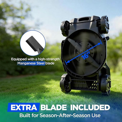 16-Inch Electric Lawn Mower, 40V Brushless Cordless Push Mower with 4.0Ah Battery & Charger, 2-in-1 Mulching/Bagging, 6-Position Height for Small Yards