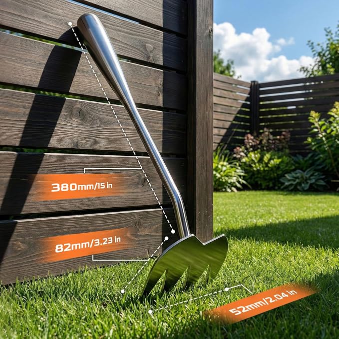 LOOHOI Garden Hand Weeder Tool, Heavy-Duty Stainless Steel Weeding Tool for Deep Root Removal, Portable Garden Weed Removal Tool for Lawn, Flower Beds & Yard