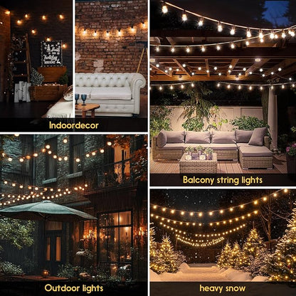 Outdoor String Lights 100ft LED Hanging Globe Patio Lights with G40 Shatterproof Bulbs(34+3 Bulbs), Spring Easter Gift for Men Women Waterproof Connectable Hanging Light Outdoor Decor Garden Backyard