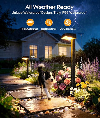 ELECLINK Solar Pathway Lights Outdoor, 8 Pack Garden Lights Solar Powered Path Lights with Larger LED Lens, 2 Light Modes Waterproof Outdoor Solar Light for Yard Driveway Walkway Landscape Patio Lawn