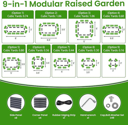 Gruper Galvanized Raised Garden Bed, 8×2×1.4 ft Tall Oval Large Metal Planter Raised Garden Boxes Outdoor for Vegetable Fruits Flower Herb, Anti-Rust and Sturdy & Easy-Setup