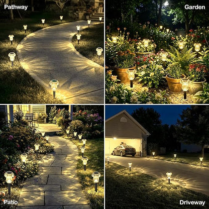 Solar Pathway Lights Outdoor 16 Pack Mushroom Garden Lights Waterproof Solar Powered Yard Lighting for Landscape, Driveway, Path, Walkway, Patio, Outside Garden Decorations, 3000K Warm White