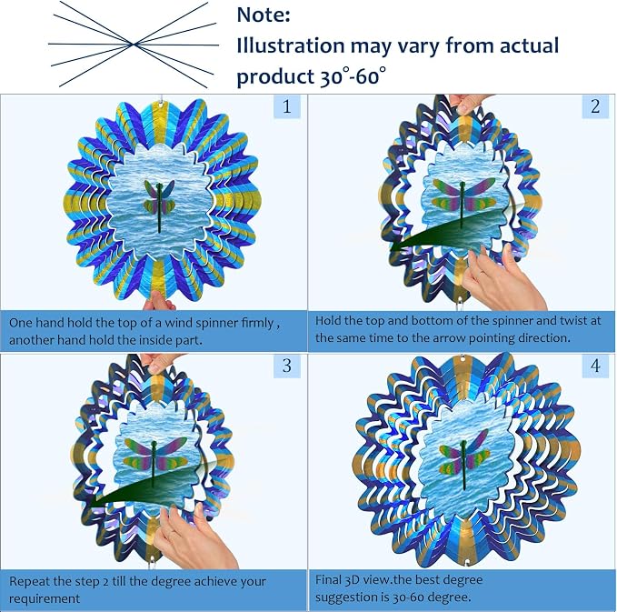 Wind Chimes Outdoor, Memorial Sympathy Wind Chime, 33" Unique Windchimes with Animated Dragonfly Spinner, Hanging Garden Decor Patio Decoration, Dragonfly Gifts for Women Men Mother Father
