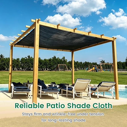 Shade Cloth, 10FT X 20FT 90% Black Outdoor Woven Sun Shade with Grommets, Durable Breathable Netting Shading Antifreezing for Patio, Garden, DIY Home, Plants Cover, Greenhouse, Dog Kennel