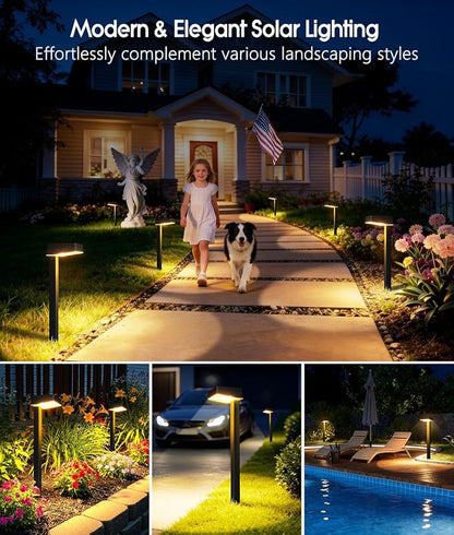 ELECLINK Solar Pathway Lights Outdoor, 12 Pack Garden Lights Solar Powered Path Lights with Larger LED Lens, 2 Light Modes Waterproof Outdoor Solar Light for Yard Driveway Walkway Landscape Patio Lawn