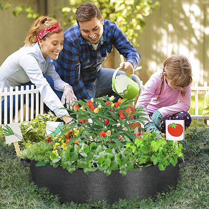 ZtohPyo 50 Gallon Plant Grow Bags, Large Fabric Raised Garden Bed with Handles, Durable Garden Beds Planters Aeration Gardening Container to Grow Vegetables for Outdoor Plants