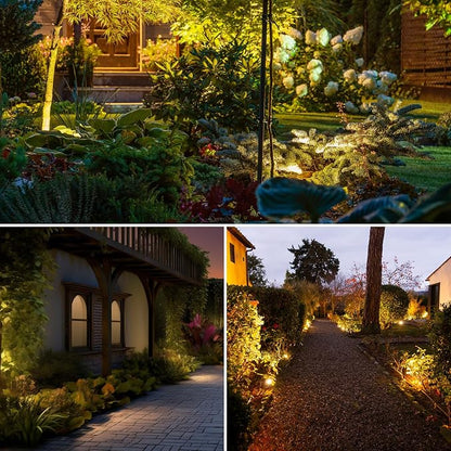 SUNTHIN Outdoor Landscape Lighting with Dusk to Dawn Sensor Controller, 6 Pack