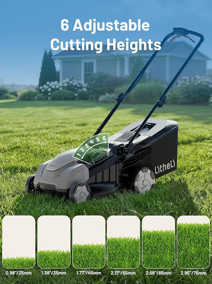 Litheli 18" Self-Propelled Lawn Mower, 40V Battery Lawn Mower(2 x 5.0Ah), Push Mower with Brushless Motor, 2-in-1 Mulching & Bagging